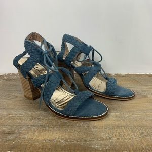 Denim Chunk Heels
